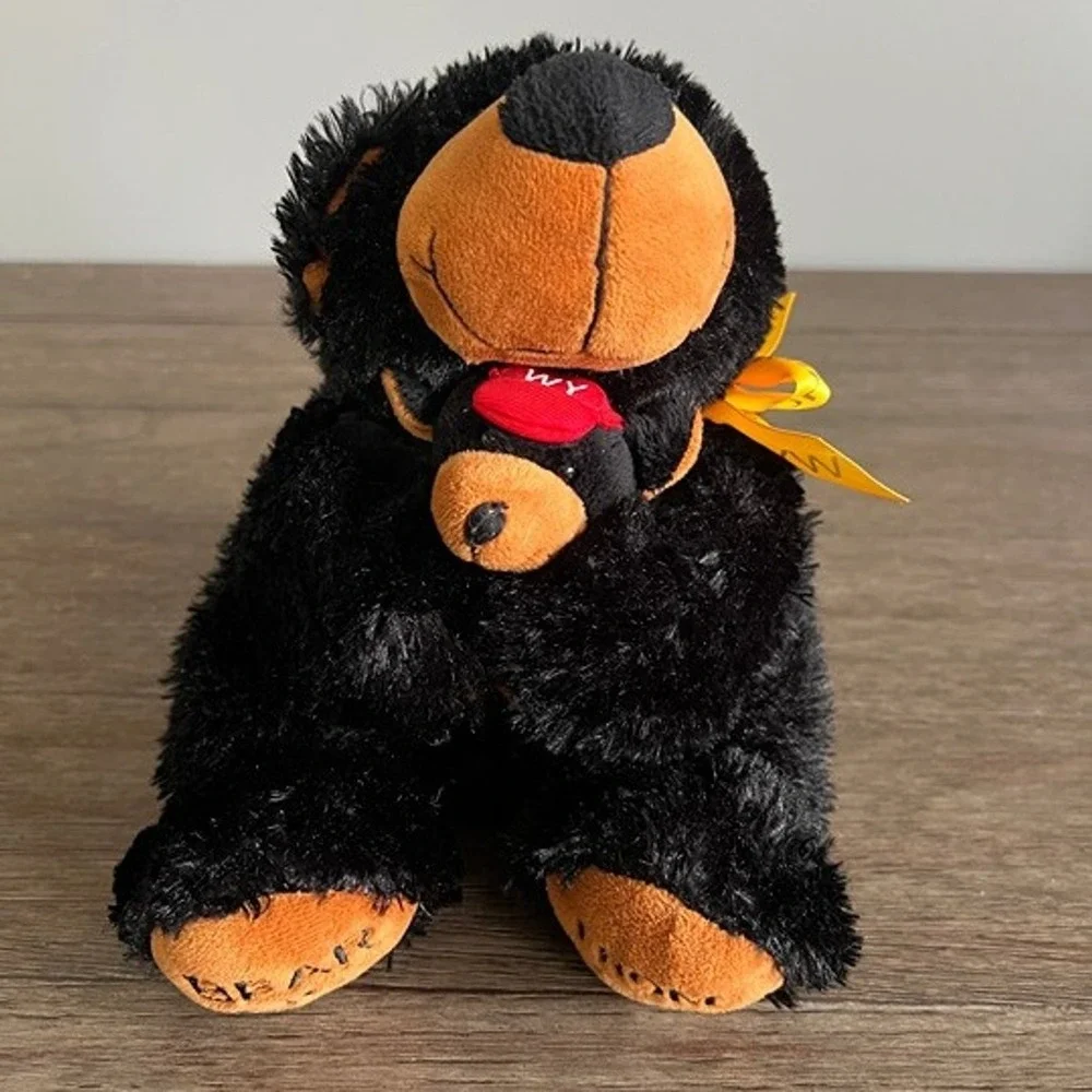 Snow Business Black Bear Cub Wyoming Souvenir Plush Stuffed Animal Bear Hugs 7